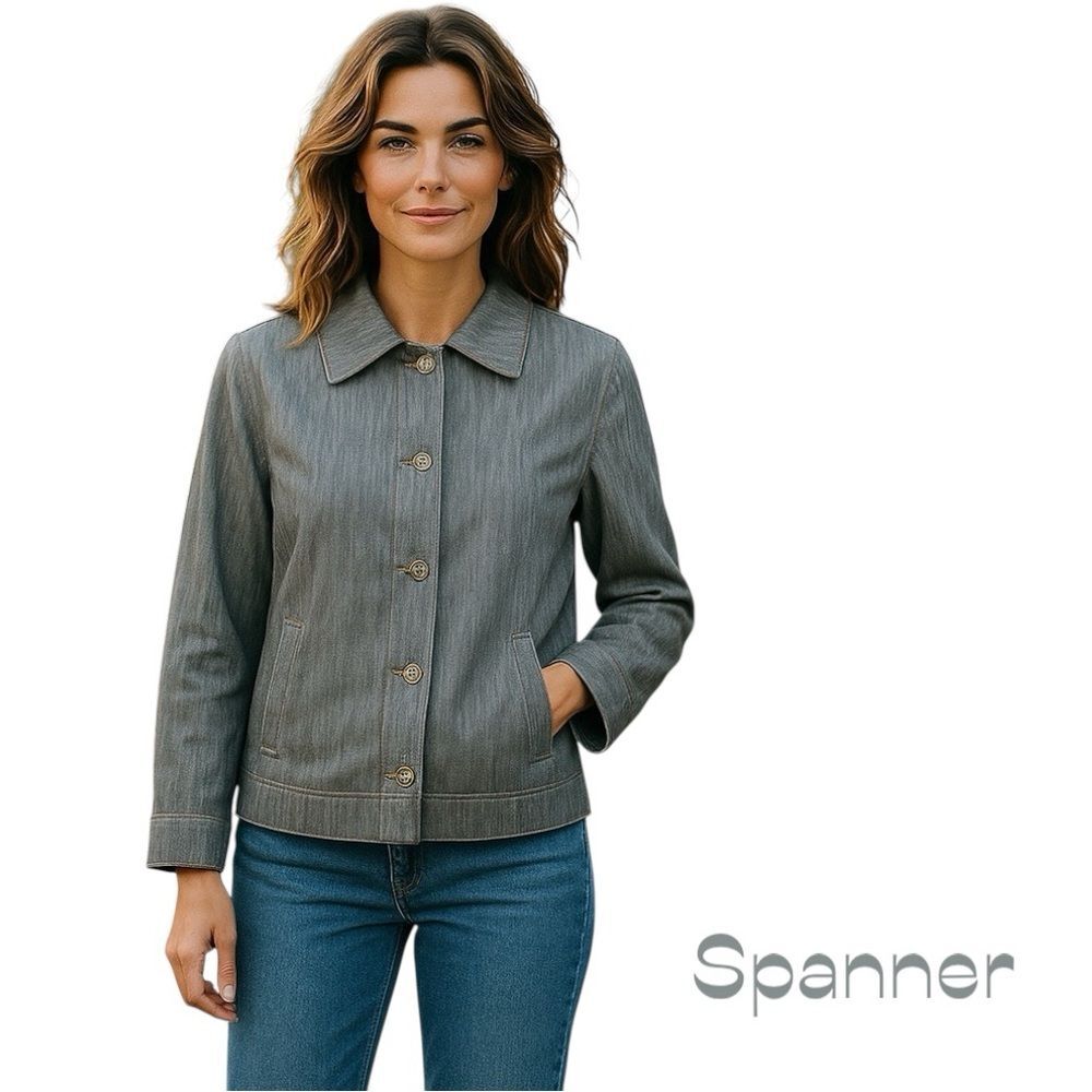 Spanner Gray Linen Neutral Minimalist Jacket NWT Size 8